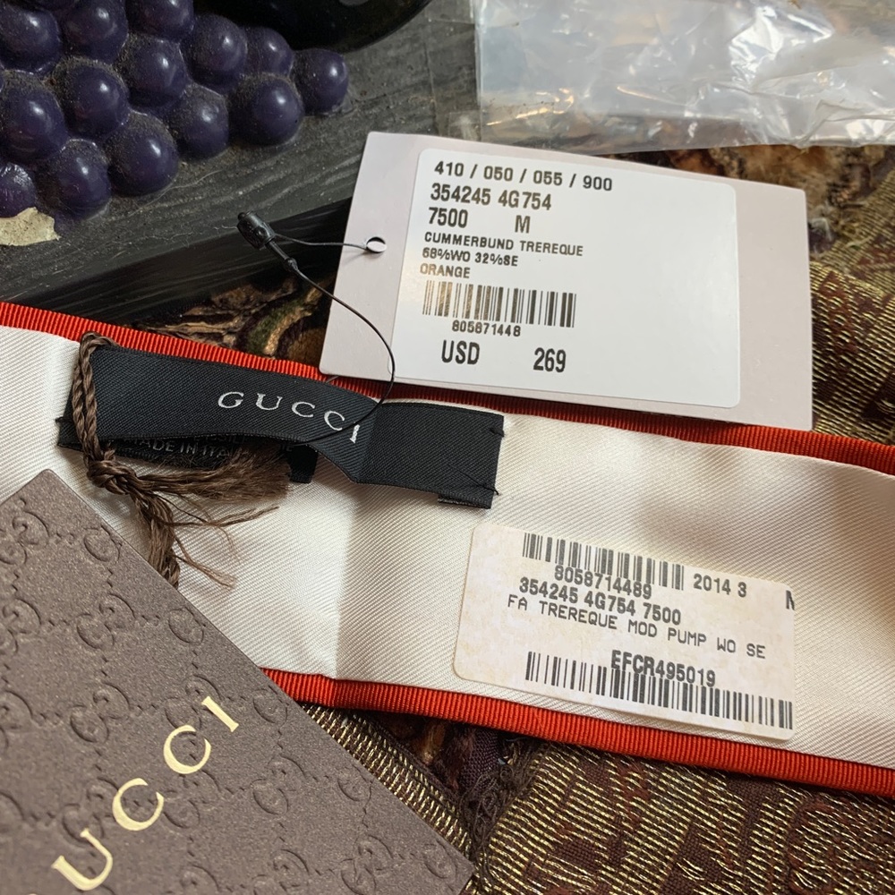 SALE🔥Authentic GUCCI wool/Silk stretchable buckle belt - Picture 5 of 8